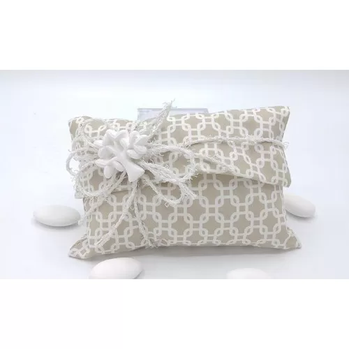 Sacchetto matrimonio 3367 busta lettera rettangolare grande linea geometric tortora Liete Creazioni - 1