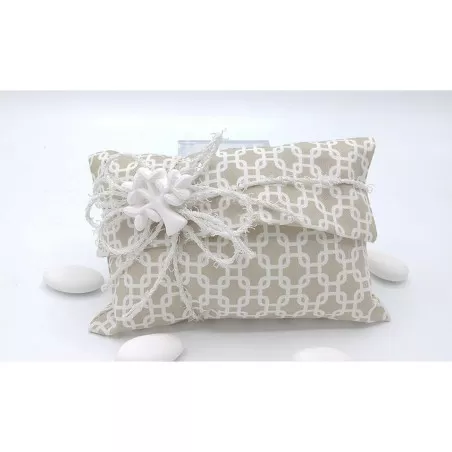 Sacchetto matrimonio 3367 busta lettera rettangolare grande linea geometric tortora Liete Creazioni - 1