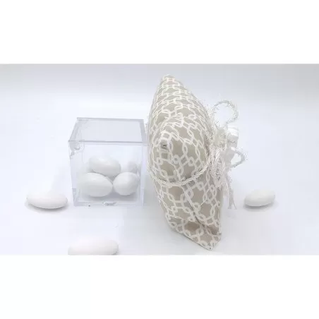 Sacchetto matrimonio 3367 busta lettera rettangolare grande linea geometric tortora Liete Creazioni - 2