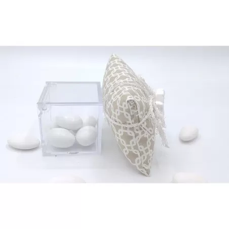 Sacchetto matrimonio 3368 busta lettera rettangolare piccola linea geometric tortora Liete Creazioni - 2