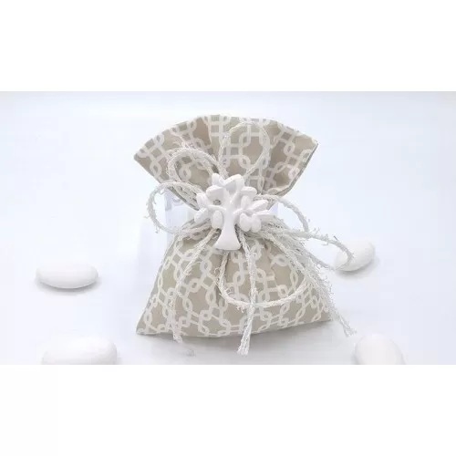 Sacchetto matrimonio 3369 sacchetto medio linea geometric tortora Liete Creazioni - 1