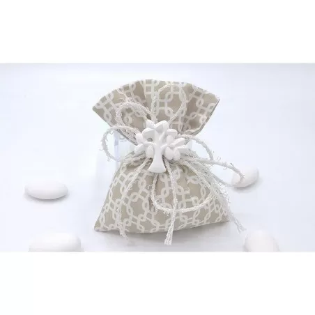 Sacchetto matrimonio 3369 sacchetto medio linea geometric tortora Liete Creazioni - 1