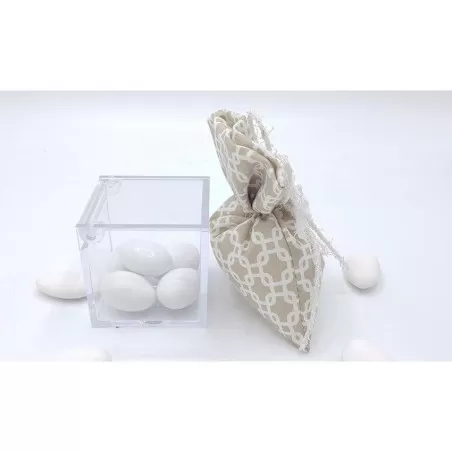 Sacchetto matrimonio 3369 sacchetto medio linea geometric tortora Liete Creazioni - 2