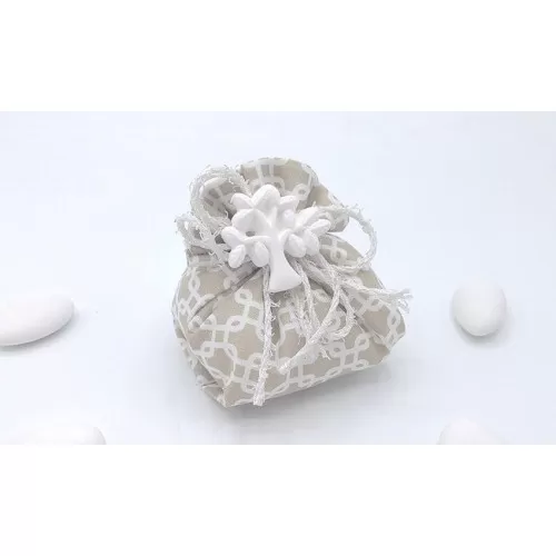 Sacchetto matrimonio 3370 fagottino linea geometric tortora Liete Creazioni - 1