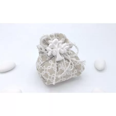 Sacchetto matrimonio 3370 fagottino linea geometric tortora Liete Creazioni - 1