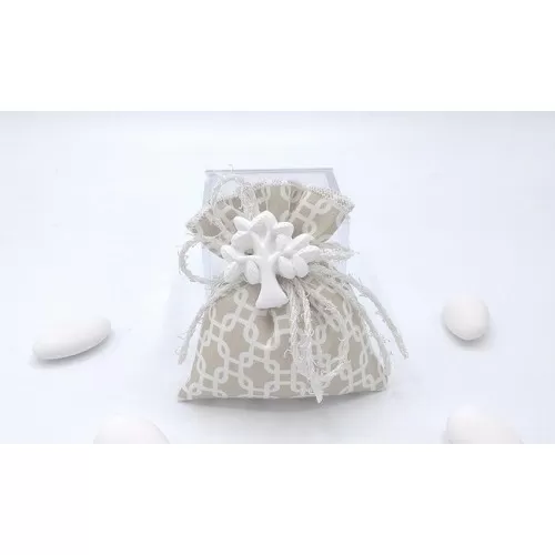 Sacchetto matrimonio 3371 sacchetto piccolo linea geometric tortora Liete Creazioni - 1