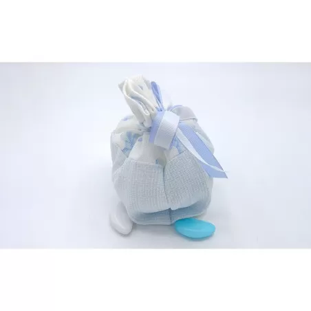 Sacchetto nascita e battesimo 3396 fagotto linea panama fiocco celeste Liete Creazioni - 2