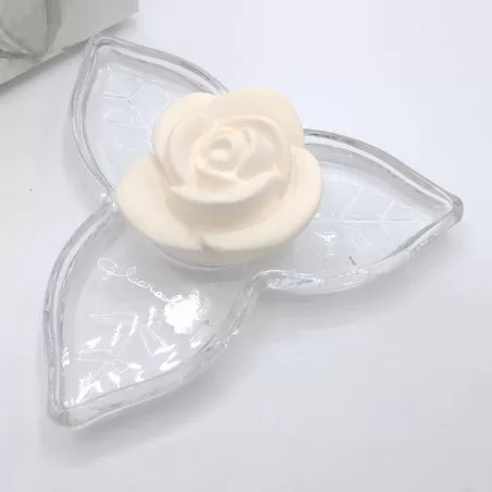 Bomboniera matrimonio claraluna 18561 ninfea di cristallo con fiore in gesso Claraluna - 4