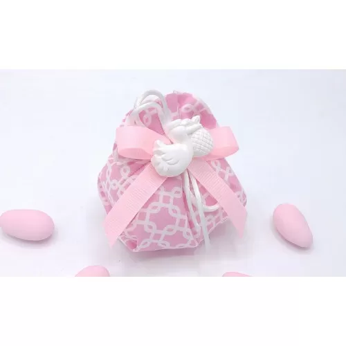 Sacchetto nascita e battesimo 3406 fagottino fantasia geometric rosa Liete Creazioni - 1