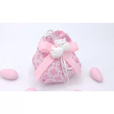 Sacchetto nascita e battesimo 3406 fagottino fantasia geometric rosa Liete Creazioni - 1