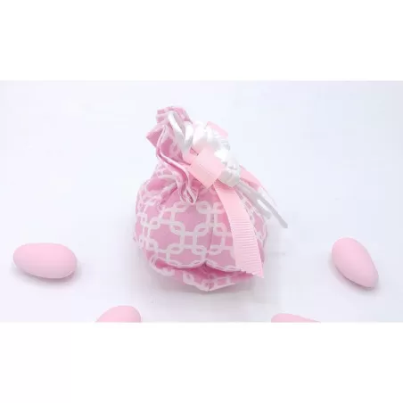Sacchetto nascita e battesimo 3406 fagottino fantasia geometric rosa Liete Creazioni - 2