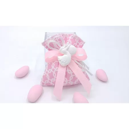 Sacchetto nascita e battesimo 3407 sacchetto piccolo fantasia geometric rosa Liete Creazioni - 1
