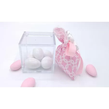 Sacchetto nascita e battesimo 3407 sacchetto piccolo fantasia geometric rosa Liete Creazioni - 2