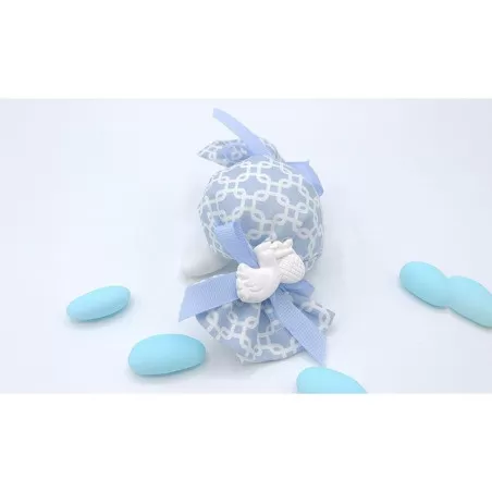 Sacchetto nascita e battesimo 3411 caramella fantasia geometric celeste Liete Creazioni - 2
