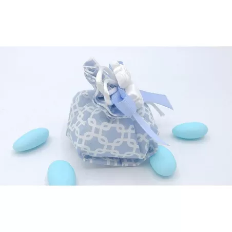 Sacchetto nascita e battesimo 3413 fagottino fantasia geometric celeste Liete Creazioni - 2