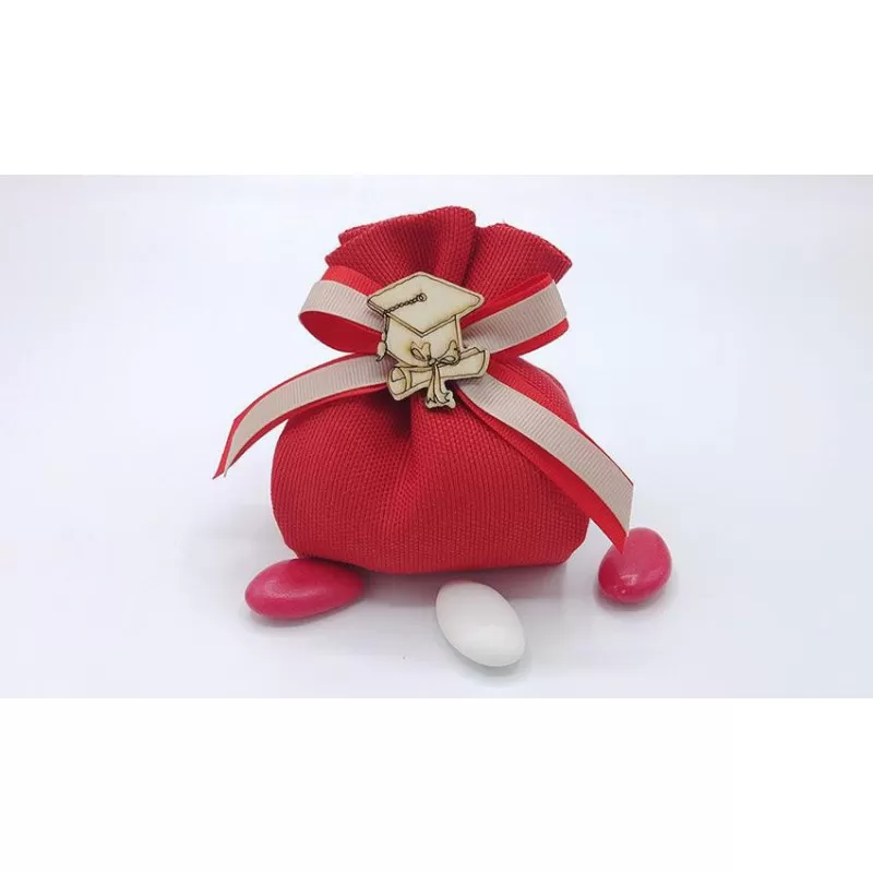Sacchetto diploma e laurea 3426 fagotto linea panama rosso Liete Creazioni - 1