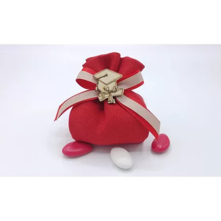 Sacchetto diploma e laurea 3426 fagotto linea panama rosso Liete Creazioni - 1