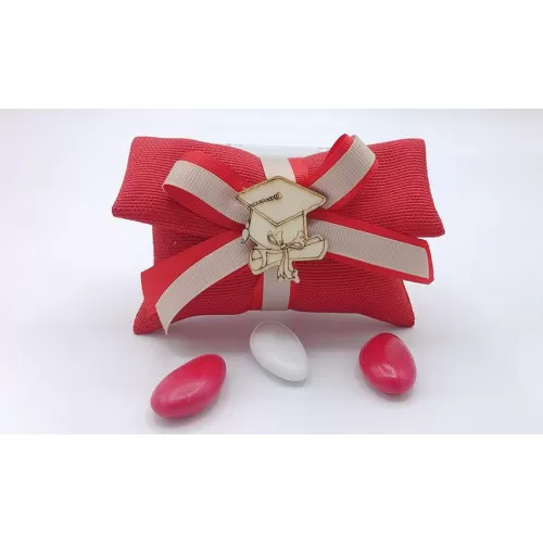 Sacchetto diploma e laurea 3428 busta lettera rettangolare piccola linea panama rosso Liete Creazioni - 1