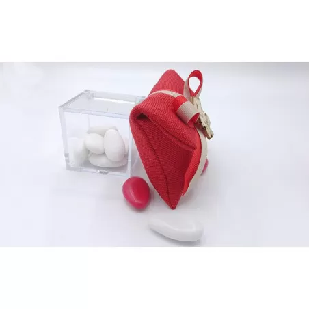 Sacchetto diploma e laurea 3428 busta lettera rettangolare piccola linea panama rosso Liete Creazioni - 2