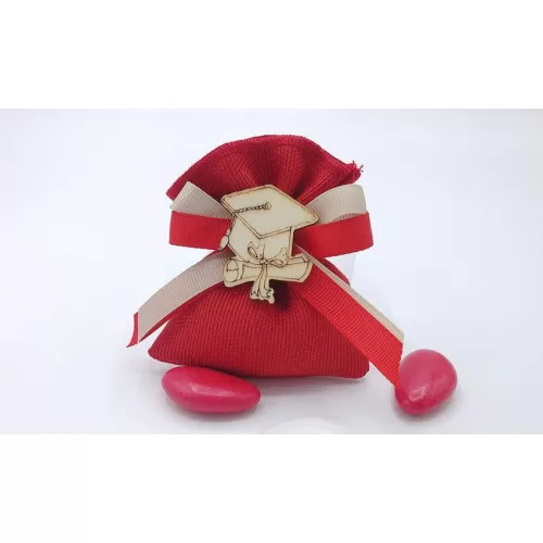 Sacchetto diploma e laurea 3431 sacchetto piccolo linea panama rosso Liete Creazioni - 1