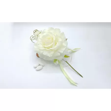 Sacchetto matrimonio ck6291/panna tralcio rosa grande - 1