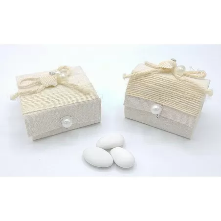 Scatoletta in stoffa con applicazione conchiglia tema mare - 1