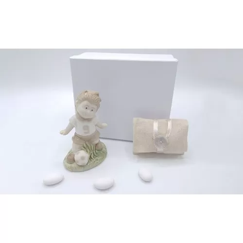 Bomboniera prima comunione calciatore in porcellana Linea elle - 1