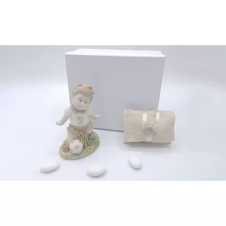 Bomboniera prima comunione calciatore in porcellana Linea elle - 1