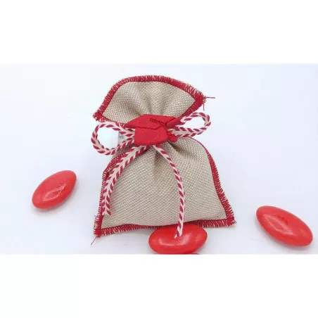 Sacchetto laurea tela mare con cuciture rosse bustina piccola Liete Creazioni - 1
