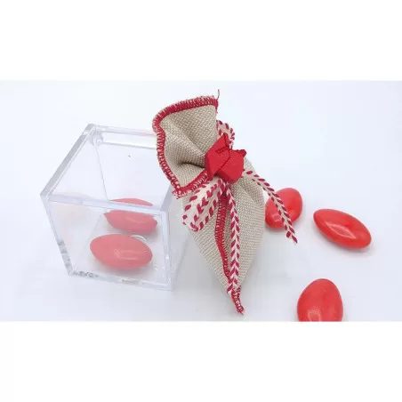 Sacchetto laurea tela mare con cuciture rosse bustina piccola Liete Creazioni - 2