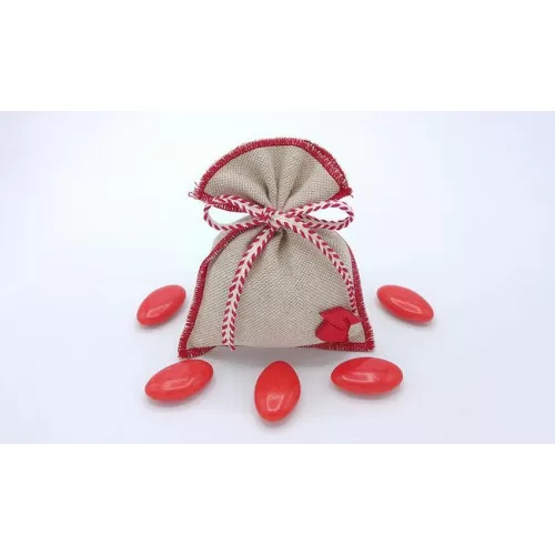 Sacchetto laurea tela mare con cuciture rosse busta media Liete Creazioni - 1