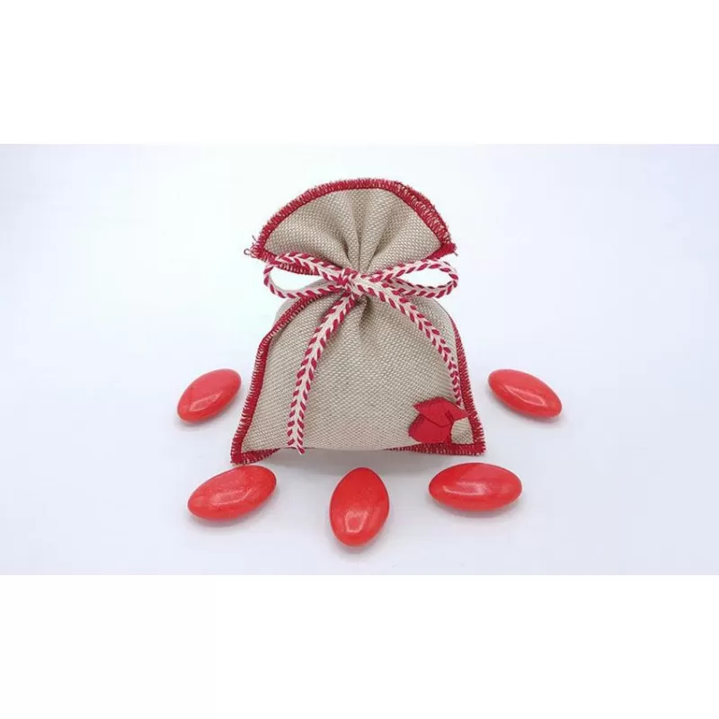 Sacchetto laurea tela mare con cuciture rosse busta media Liete Creazioni - 1