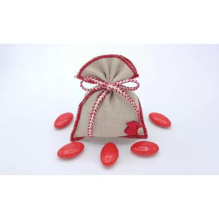 Sacchetto laurea tela mare con cuciture rosse busta media Liete Creazioni - 1