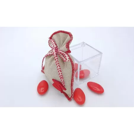 Sacchetto laurea tela mare con cuciture rosse busta media Liete Creazioni - 2