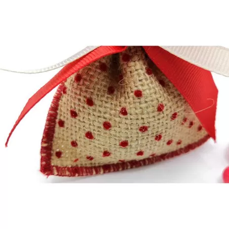 Sacchetto laurea juta ecru´ con pois rossi busta piccola Liete Creazioni - 3