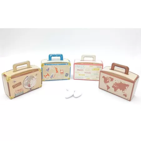 Portaconfetti matrimonio valigia tema viaggio - 1