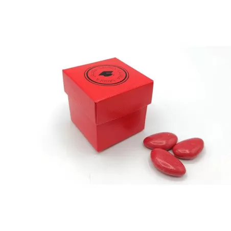 Astuccio per laurea cubo rosso stemma tocco laurea Scotton - 1