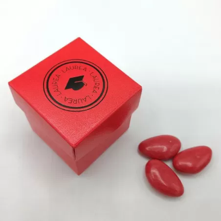 Astuccio per laurea cubo rosso stemma tocco laurea Scotton - 2
