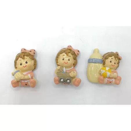 Sacchetto nascita e battesimo bustina piccola rosa pois bianchi con magnete bimba - 2