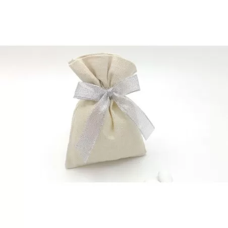 Sacchetto nozze d'argento cotone laminato argento - 1