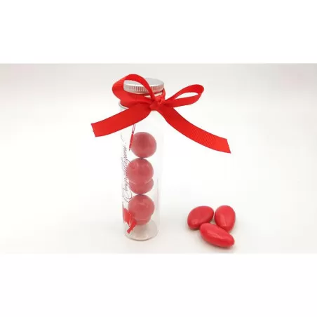 Porta confetti laurea provetta vetro con tappo a vite - 1