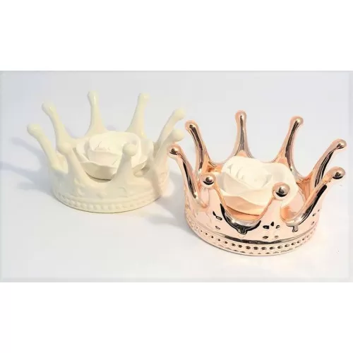 Bomboniera matrimonio claraluna 19182/2 coppie corone con rosa profumata in gesso Claraluna - 1