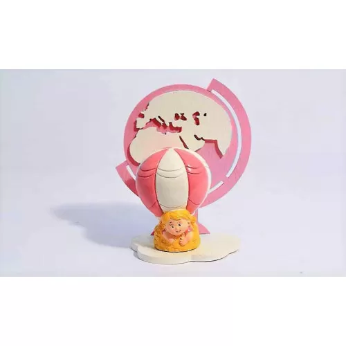 Bomboniera nascita e battesimo claraluna 19923/2 mappamondo con bimba Claraluna - 1