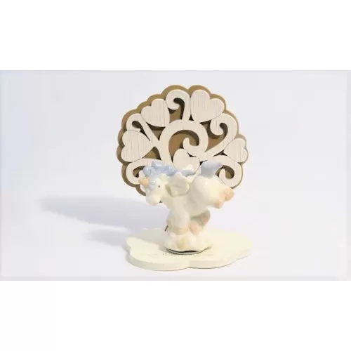 Bomboniera nascita e battesimo claraluna 19934/2-A albero della vita con unicorno azzurro grande Claraluna - 1