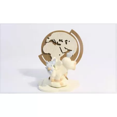 Bomboniera nascita e battesimo claraluna 19934/2-M mappamondo con unicorno azzurro grande Claraluna - 1