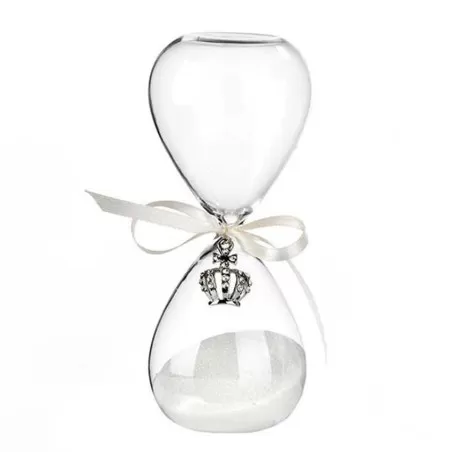 Bomboniera matrimonio debora carlucci dc4980 clessidra in vetro soffiato grande con pendente corona Debora Carlucci - 1