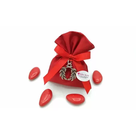 Sacchetto laurea taffetà rosso con applicazione simbolo laurea Tabor - 5