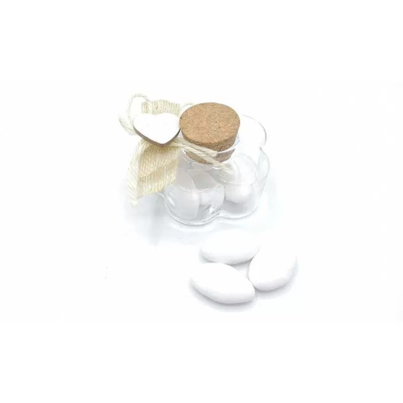 Bomboniera matrimonio outlet va6 Fiore portaconfetti con applicazione cuore Star Import Italia - 1