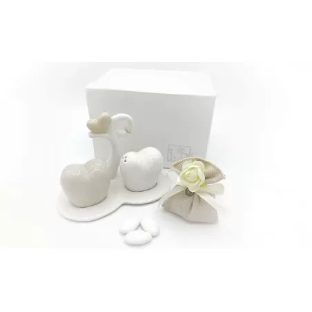 Bomboniera matrimonio outlet CER461 sale e pepe a forma di cuore - 1