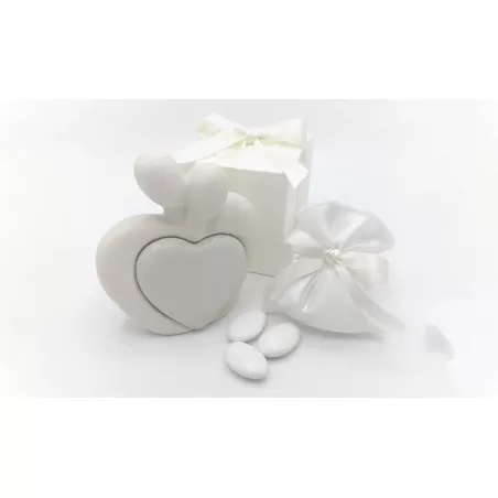 Bomboniera matrimonio outlet C032 coppia sposi a forma cuore - 1